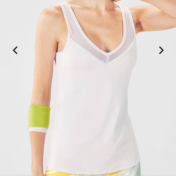 Fabletics Tops - Fabletics Estelle Performance Tank White w/ mesh M